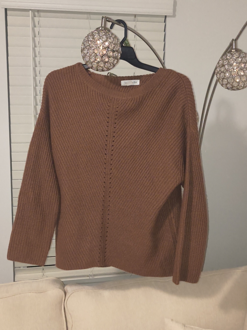 Love Riche Rust Brown Ribbed Crewneck Sweater - Picture 2 of 6